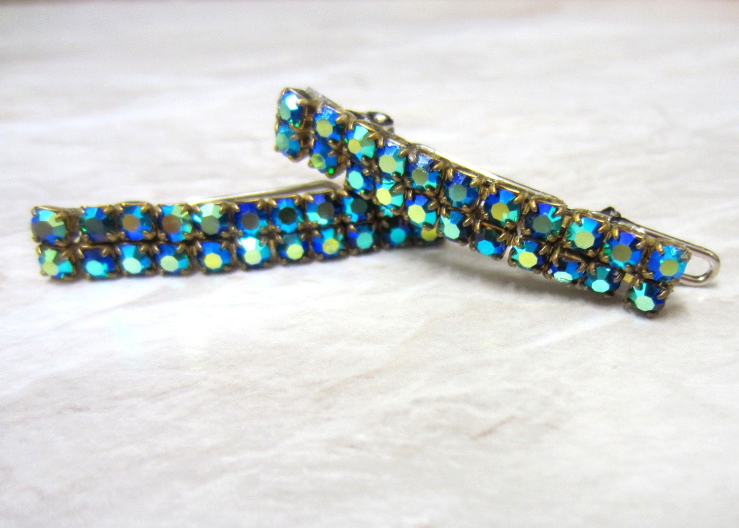 Small Rhinestone BarrettesTiny Bridal Hair Clips by SharonaNissan