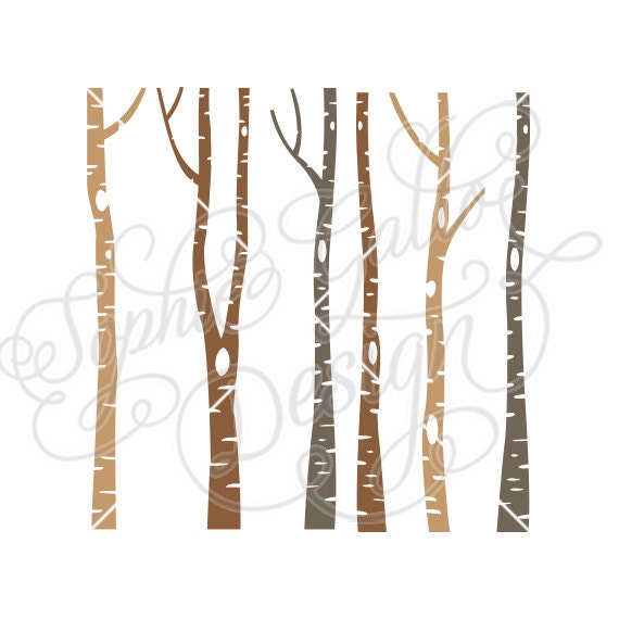 Download Winter Birch Tree Forest SVG DXF digital download files