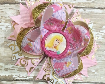 Sleeping Beauty Hair Bow, Jasmine, Disney Inspired, Newborn Headband, Infant Headband, Baby Headband, Princess Aurora Hair Bow, Birthday Bow