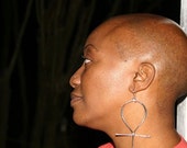 Sterling Silver Large Ankh Statement Earrings  Also Available in Brass and Copper