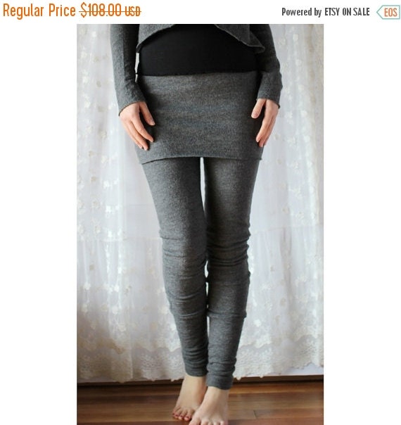 felted wool leggings with skirt cuffs and by sandmaidensleepwear