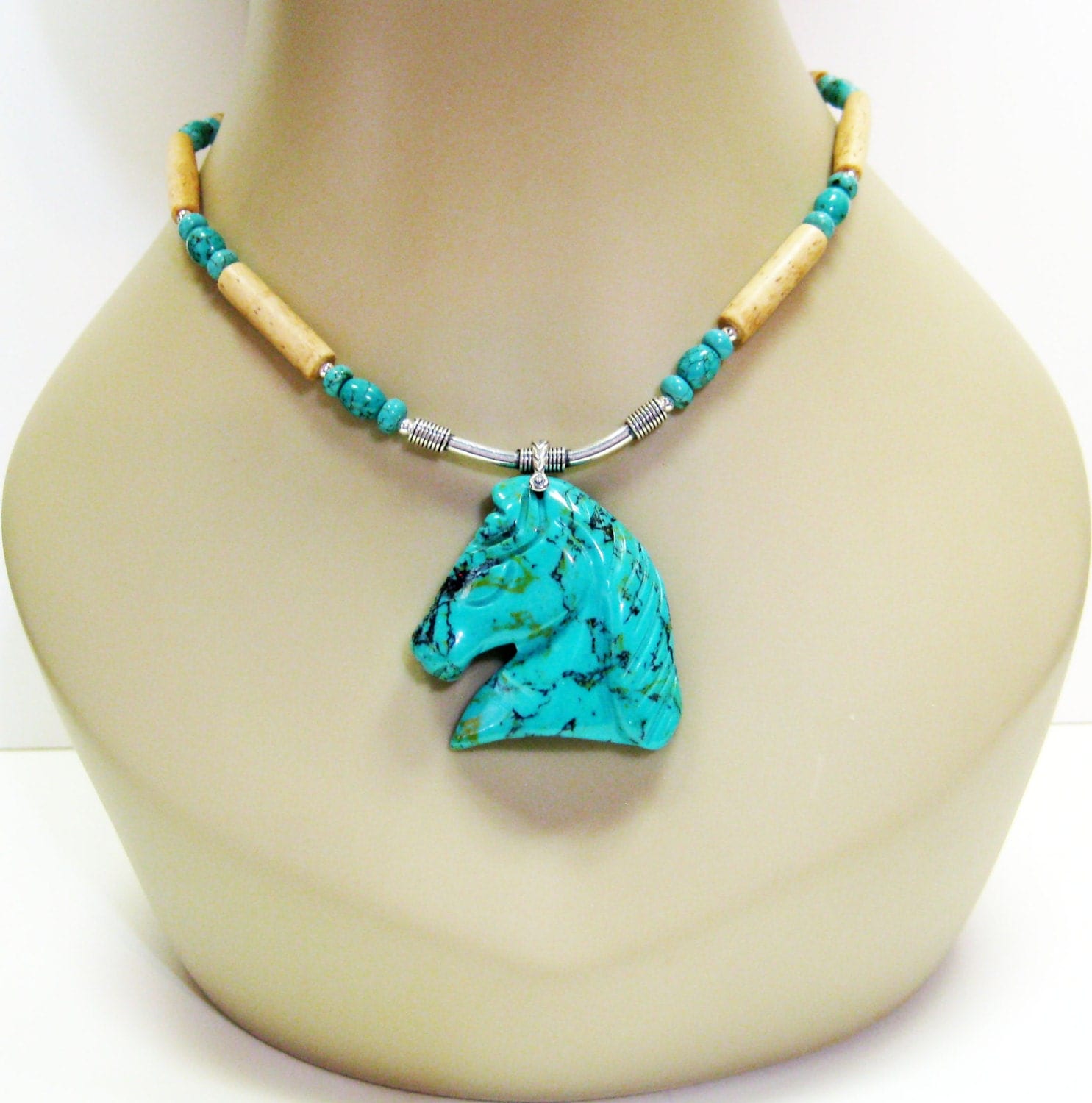 Turquoise Horse Necklace Horse Jewelry Run Like The Wind
