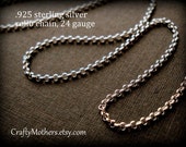 Sterling Silver ROLLO CHAIN, 18 Inches, 24 gauge, bulk jewelry chain, necklace, pendant, DIY jewelry supplies