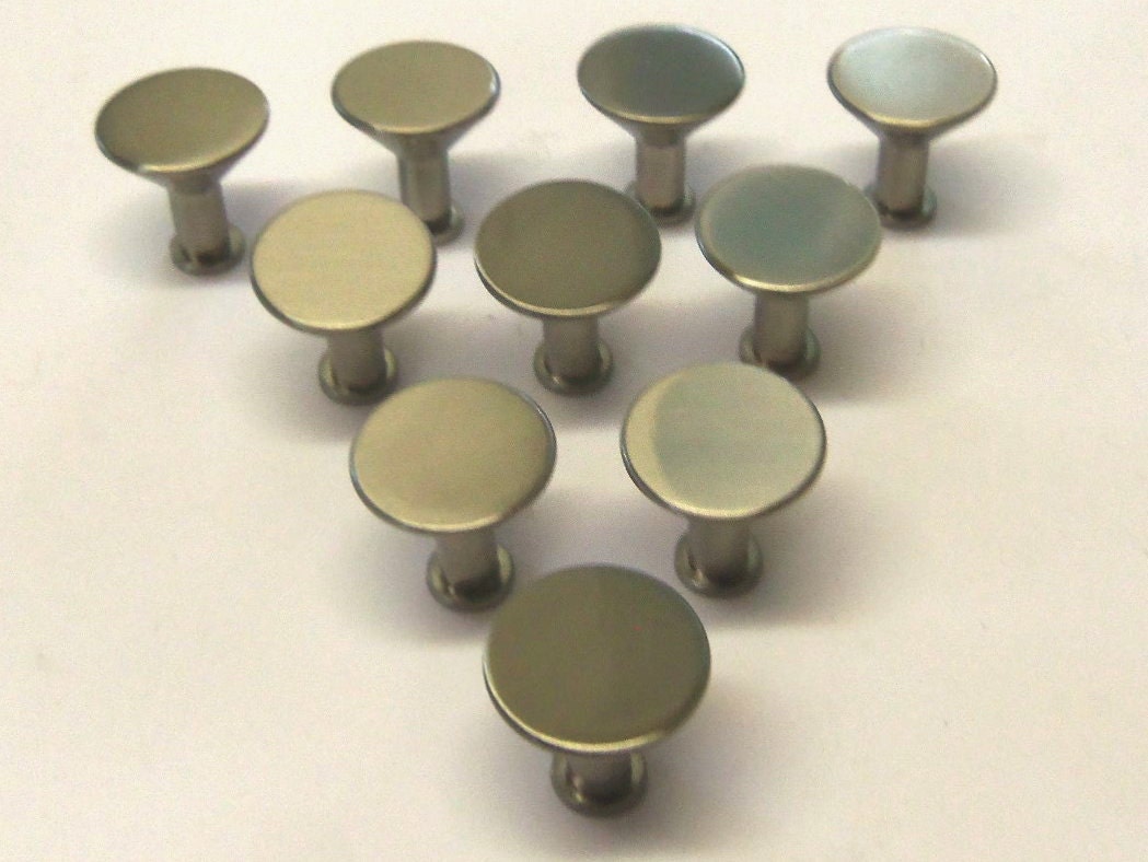 10 DIY Knob Bases Flat Top Stems Chrome or Brushed Nickel Make