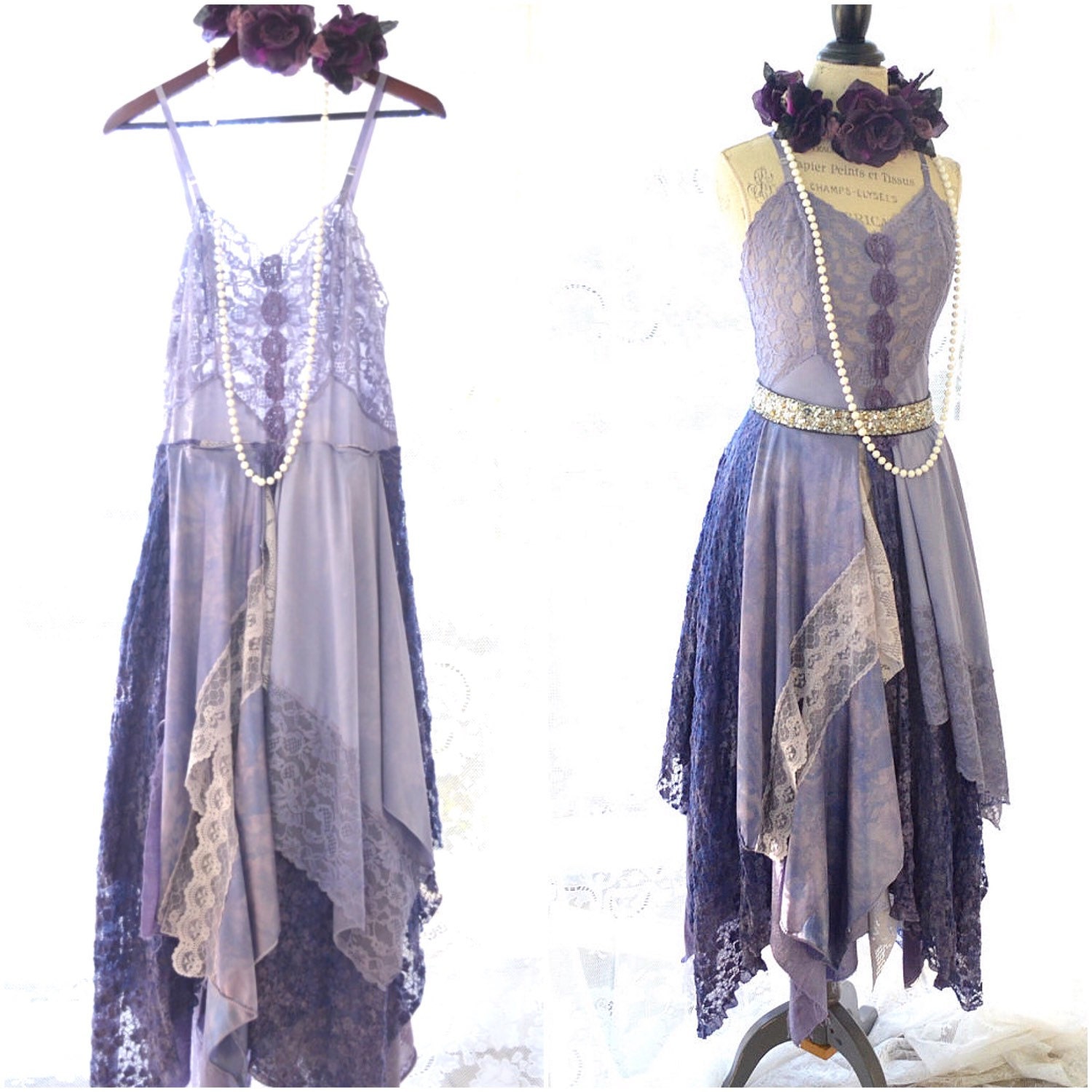 Gypsy Maxi Dress boho chic dress shabby by TrueRebelClothing