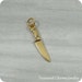 Miniature Knife Charm - Gold Plated Chef Knife Charm for Necklace or Bracelet