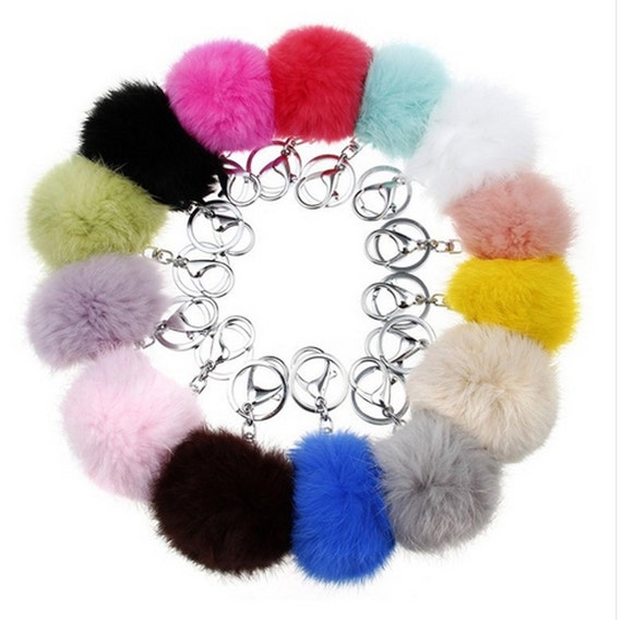 soft pom pom keychain