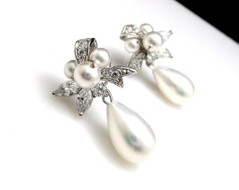 Bridal earrings bridesmaid gift wedding jewelry by DesignByKara