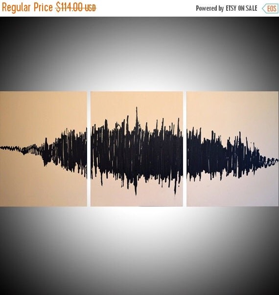 Original painting abstract triptych landscape by wrightsonarts