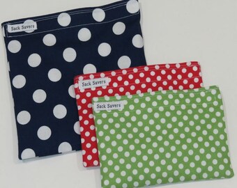 Reusable Sandwich and Snack Bag Set Eco Friendly Polka Dot Eco Friendly Reusable Bags
