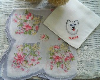 2 Vintage Hankies Good Vintage Condition Lot 2369