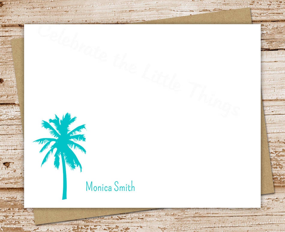 Printable Flat Note Cards | printable palm tree notecards note cards flat personalized Printable Flat Note Cards | printable palm tree notecards note cards flat personalized