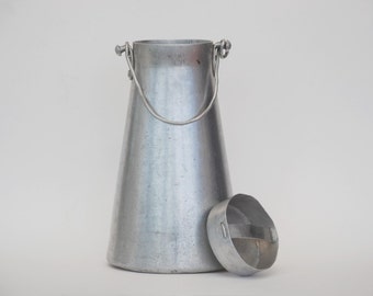 Milk can, Milk jug, Farmhouse antiques, French country kitchen, Vintage Milk can decor.