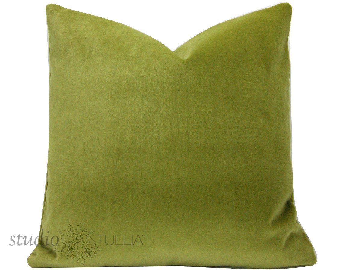 Moss Green Velvet Pillow Cover CHOOSE YOUR SIZE green