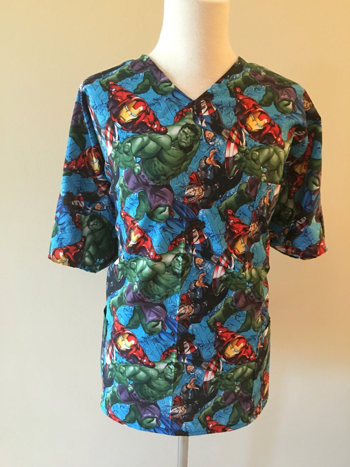 Marvel Avengers scrub top Marvel comic wolverine captain