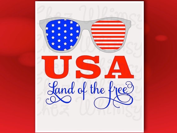 Download USA Sunglasses SVG Red White and Blue Sunglasses 4th of July