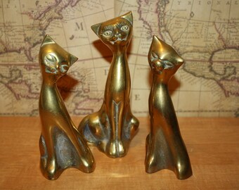 Brass Cats - set of 3 - item #2081