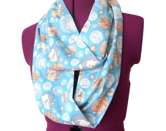 Travel the World Infinity Scarf (2 sizes - child or adult) globes, maps, circle scarf, travel, vacation, geography, teacher gift, science