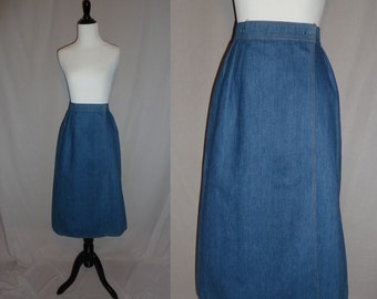 Long denim skirt | Etsy