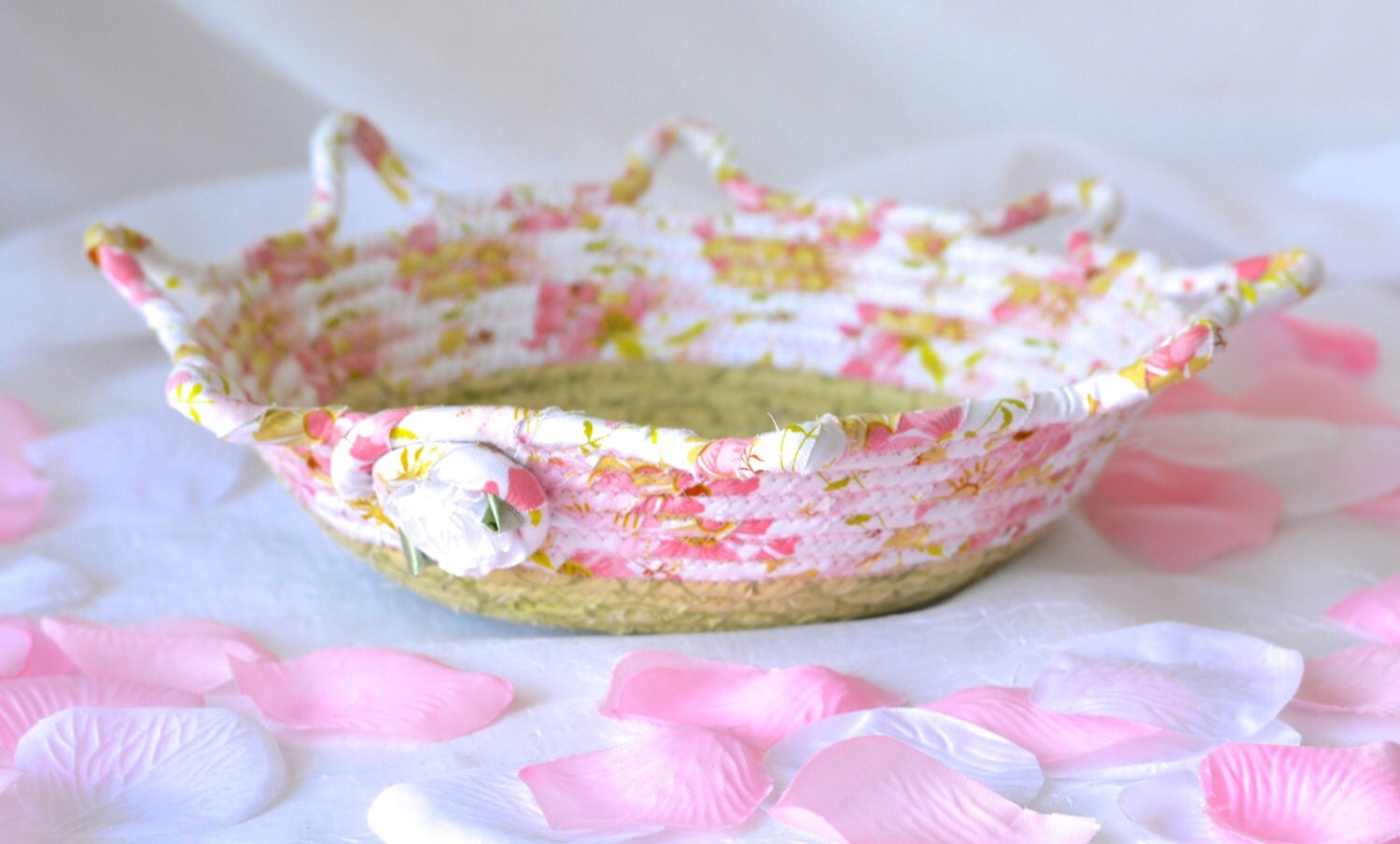 Shabby Chic Basket Handmade Easter Basket Spring Floral