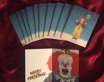 Pennywise 10 PACK! IT Christmas Cards