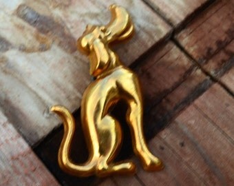 Dog Pin MidCentury Paris Chic Hippie Bohemian Brooch