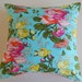 CLEARANCE Vibrant Floral Pillow Cover - Cottage Chic Modern - Girly Blue Pink Citron Throw