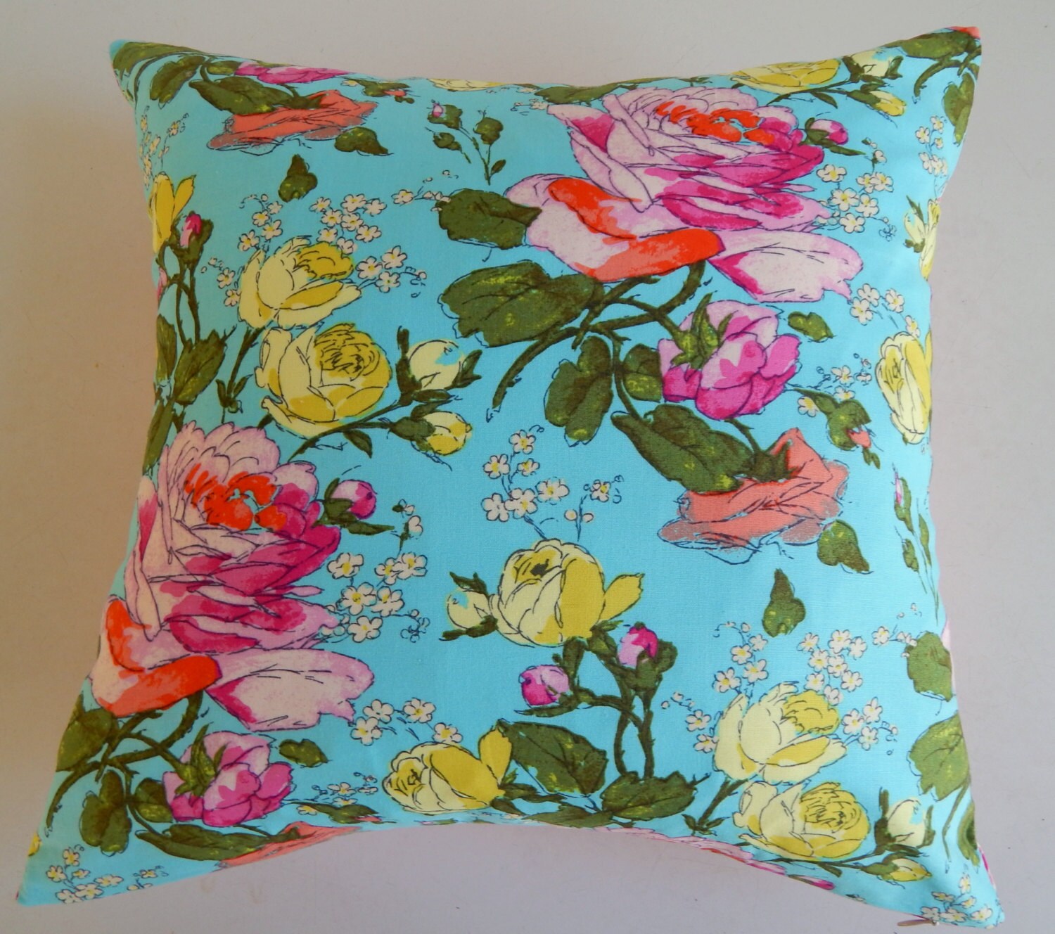 CLEARANCE Vibrant Floral Pillow Cover Cottage Chic Modern