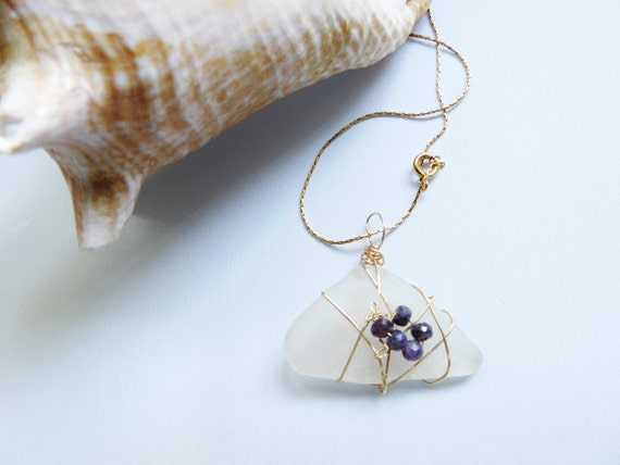 genuine sea glass handmade jewelry blue sapphires
