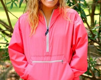 Monogram Rain Jacket Pullover Quarter Zip Light Weight