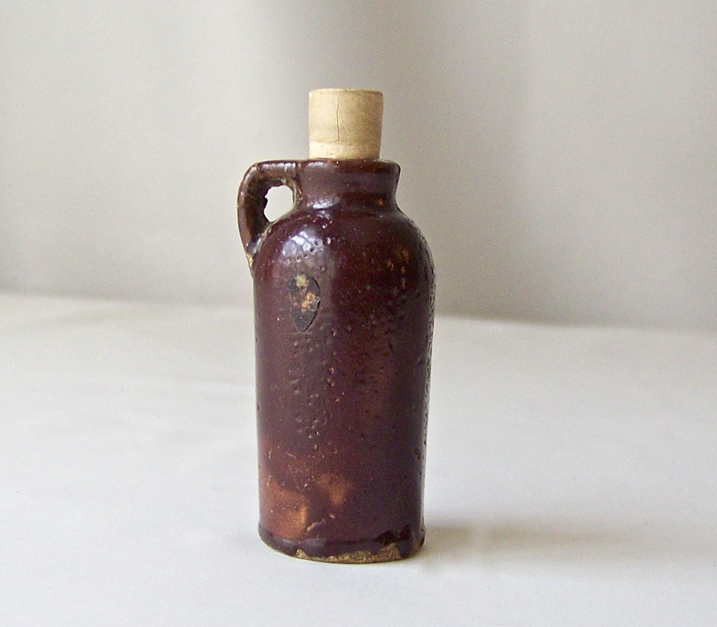 Vintage Mini Whiskey Jug Stoneware Moonshine Jugs by CynthiasAttic