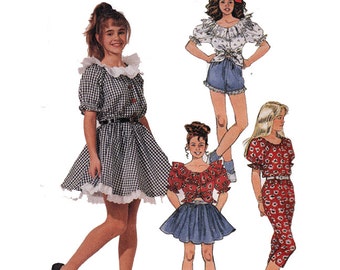 peasant blouse full skirt capri pants daisy duke shorts easy sewing pattern 90s uncut size 14 - Daisy Dukes Halloween Costume peasant blouse full skirt capri pants daisy duke shorts easy sewing pattern 90s uncut size 14 - Daisy Dukes Halloween Costume