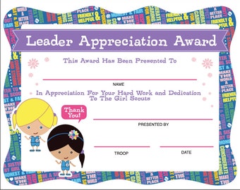Daisy Girl Scouts Petal Certificates Printable Instant