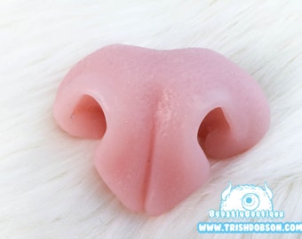 Feline Silicone Fursuit Nose, Felt backed furry nose for dog, fox or Wolf Fursuit, Fur Suit Style Silicone Squishy Nose