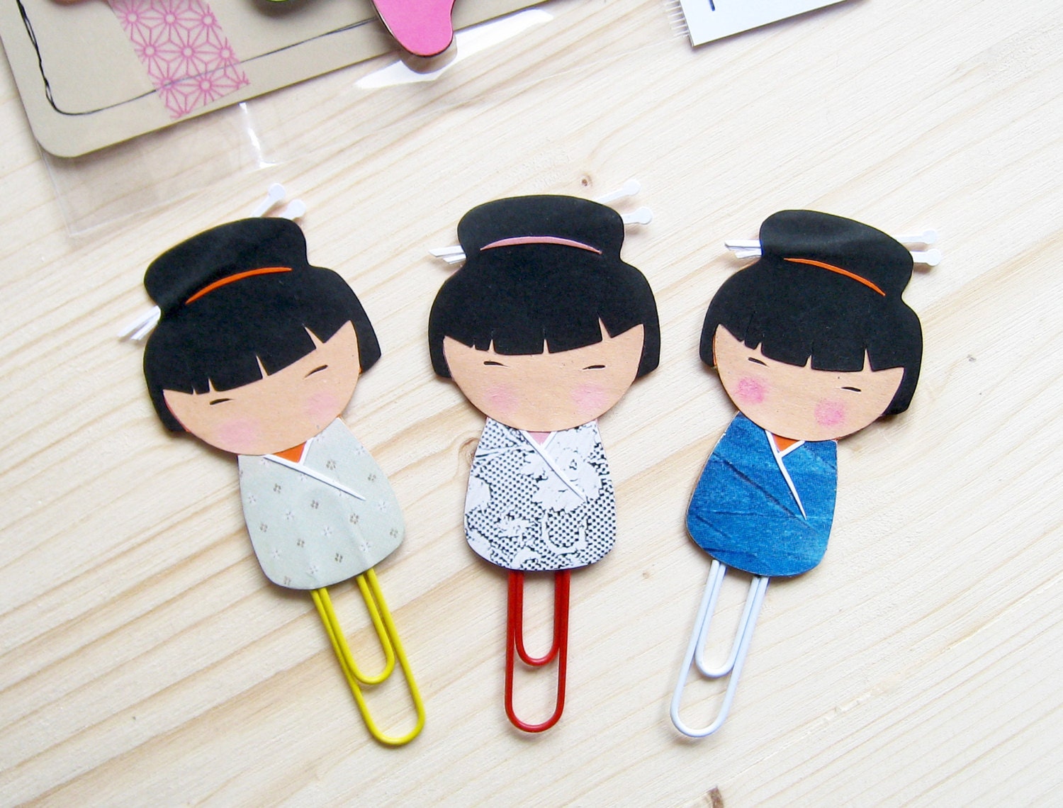 Kokeshi Dolls Planner Clip Kokeshi Dolls Paper Clip Planner