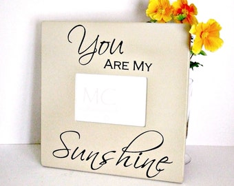 Wood Picture Frame You are My Sunshine, Wood Photo Frame, Grandparents Picture Frame, Gift for Her, Baby Gift, Nursery Decor,