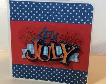 4th of July scrapbook premade pages Chipboard Board Book Photo Album - 5x5 parade scrapbook