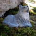 concrete sheltie dog statue