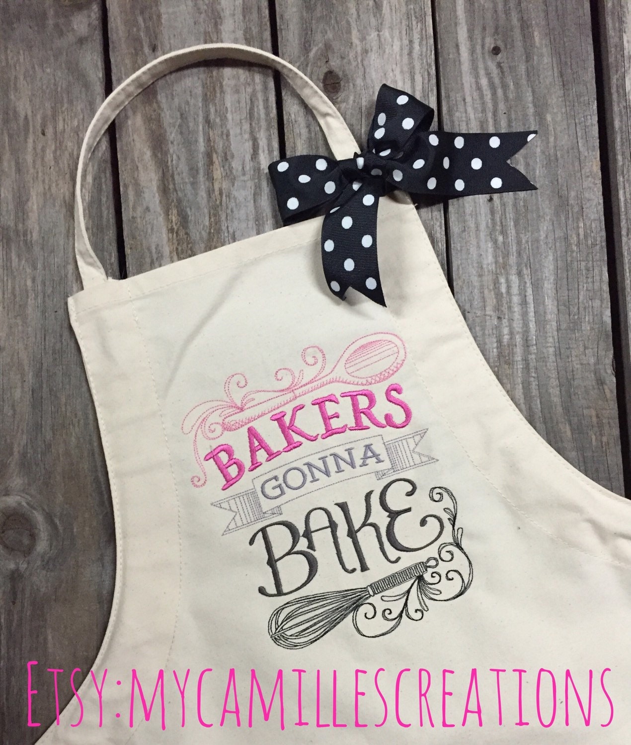 Bakers Gonna Bake Apron With Bow By Mycamillescreations On