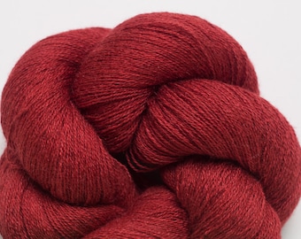 Garnet Red Silk Cashmere Lace Weight Recycled Yarn, SCH00106