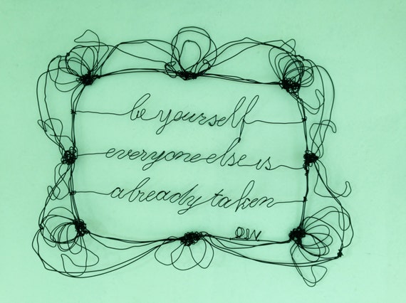 Wire wall art Wire words sculpture framed quotes