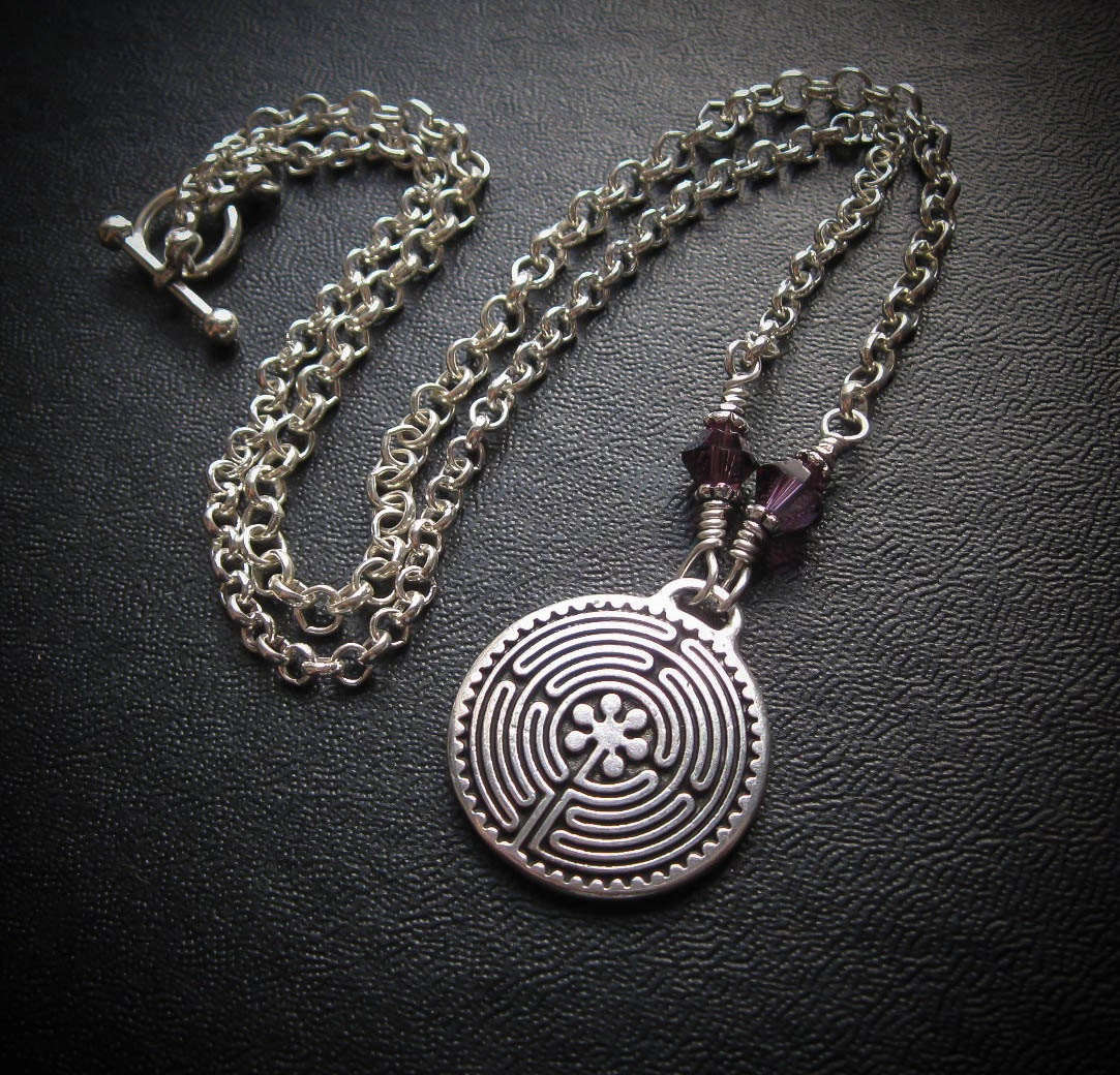 Labyrinth Pendant Necklace Chartres Everyday by feralstrumpet