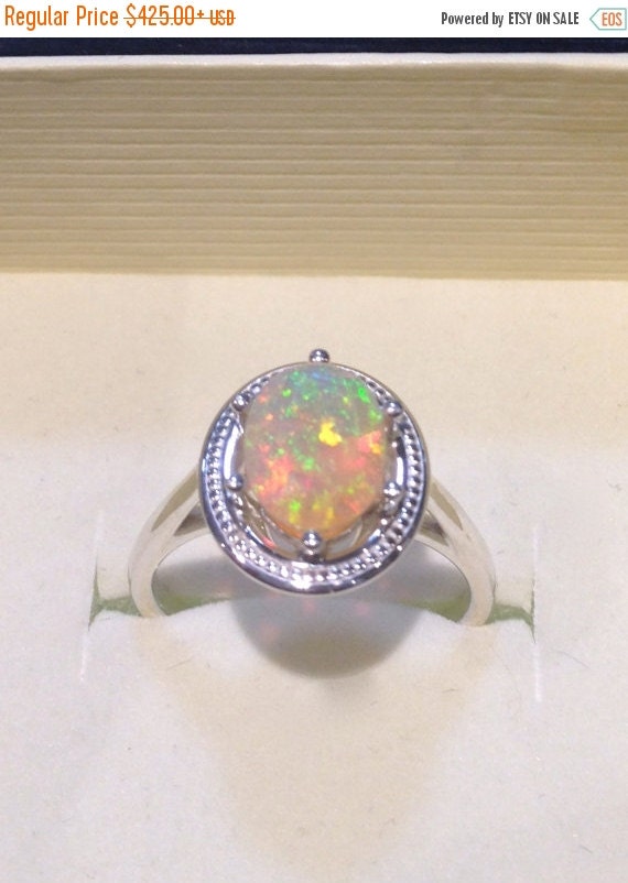 Brilliant Ethiopian Opal Ring Supersaturated Opal by OpalEmbers