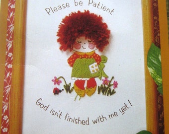 Patience Girl Crewel Embroidery Kit, #522