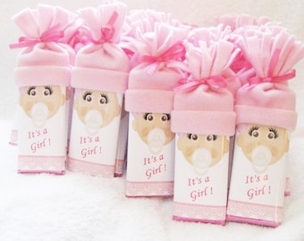 Baby Shower Favors. - special Hershey bars with handmade hats. Super cute for baby shower!