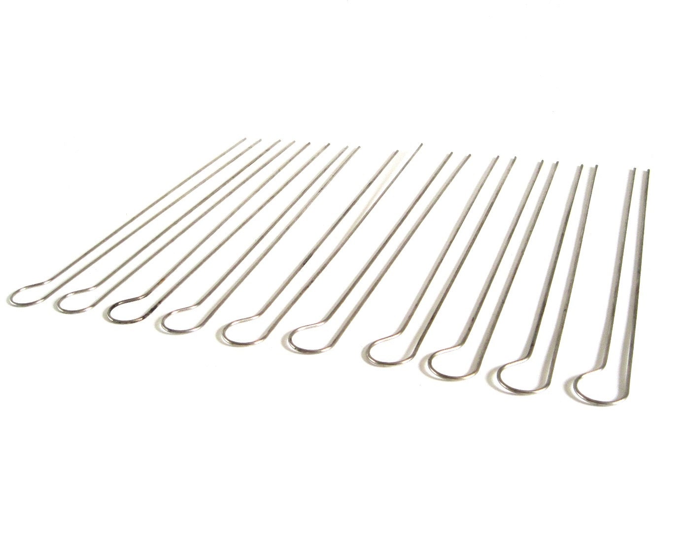Curved Metal Skewers Double Prong Wire Kabob Rods set of 10