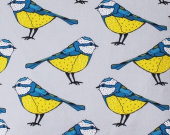 Blue Tit Fabric - upholstery fabric - curtain fabric - bird fabric - fabric by the yard - blue tit - fabric by the metre - fabric