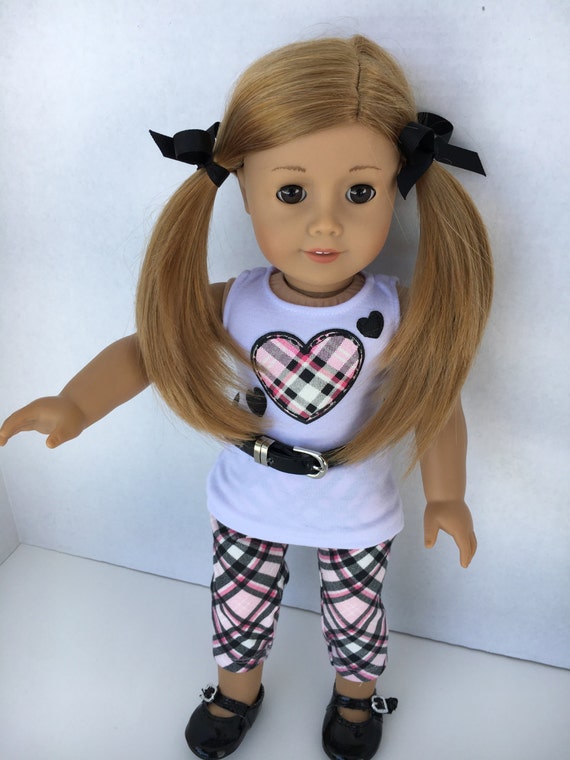 Items similar to 18 inch doll leggings and heart outfit ...