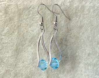 Swarovski Crystal Earrings - Aqua