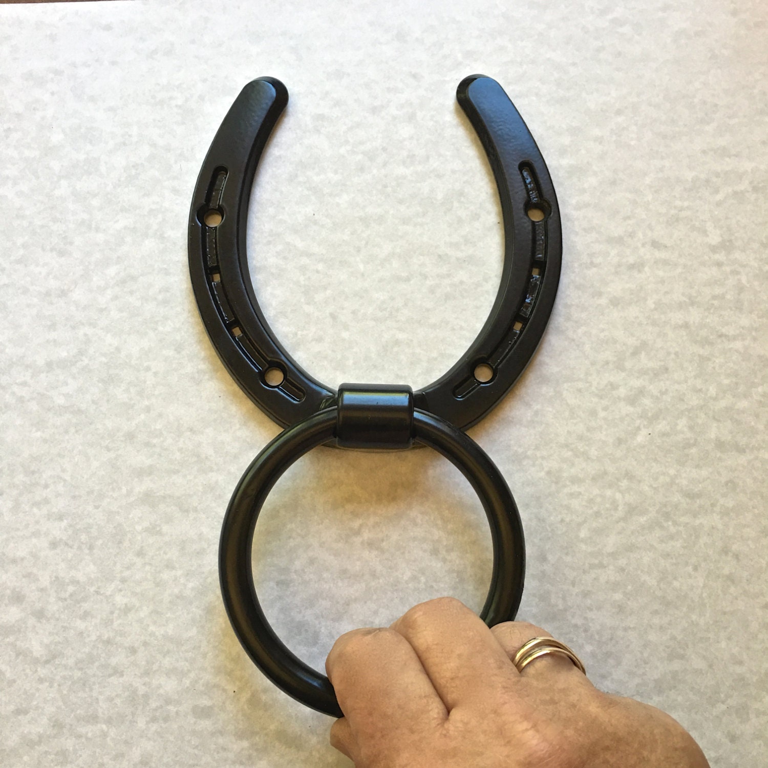 Cross tie ring for horse in barn or stall by BlacksmithCreations